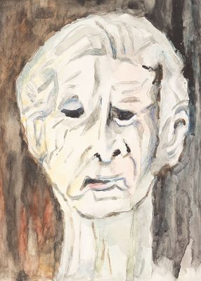 Ротач А. Л. Автопортрет. Сер. XX века. Бумага, акварель. Размер листа 43х30,5 см. Хорошее 