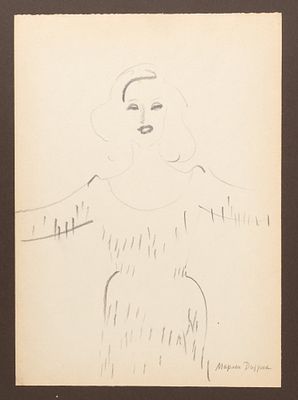 Харкевич И. И. Марлен Дитрих. 1960-е гг. Бумага, карандаш. Размер листа 28,5х20 см. Хорошее 