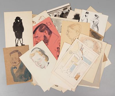 Н/х. 36 рисунков в авторском конверте. 1950-1960-е гг. Бумага, смеш. техника. Размер большого 