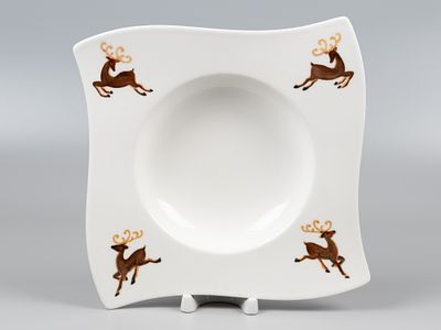Villeroy & Boch. Тарелка глубокая. Олени. Авт. Jaana. Виллерой и Бох. Германия, 2014 г. Фарфор 
