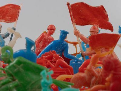 Советские солдатики: Матросы, Рыцари, Конница, Пограничники и др. 54 шт. СССР, 1970-1980-е. Пластик