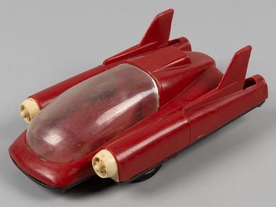 Турбореактивный гоночный автомобиль. Механическая игрушка. Дизайн Б.Д. Савельева. МЗМЗИ, СССР 