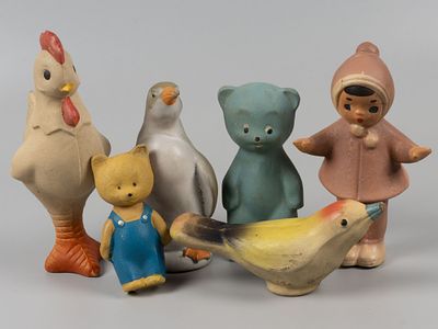 Резиновая игрушка. Пищалки. 6 шт. СССР, 1960-1980-е. Разных размеров и производителей. Пищалки 