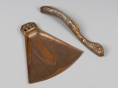 Ар-деко. Совок и щетка для сметания крошек со стола. Европа. 1920-1930-е. Металл. Размер совка 
