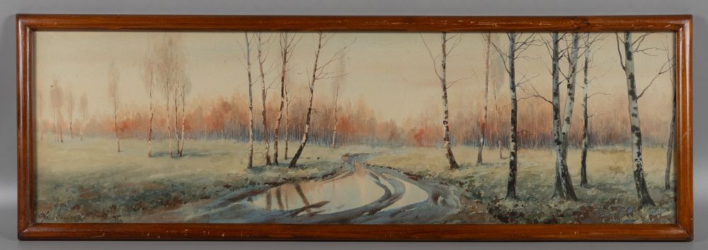 Волков Ф. [по подписи] Поздняя осень. Конец XIX - начало XX вв. Бумага, акварель. Размер по 