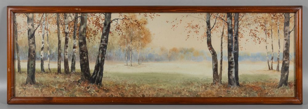 Волков Ф. [по подписи] Ранняя осень. Конец XIX - начало XX вв. Бумага, акварель. Размер по раме 