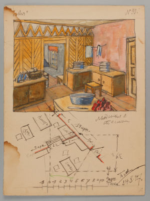 Альмединген Борис Алексеевич (1887–1960) - Альмединген Б. А. Кинофильм &laquo;Ася&raquo;. 1927. Эскиз сцены 