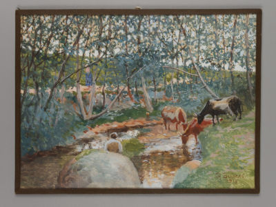 Визель Эмиль Оскарович (1866–1943) - Визель, Э. О. Ручей. Рисунок. 1918. Бумага, гуашь. Размер 