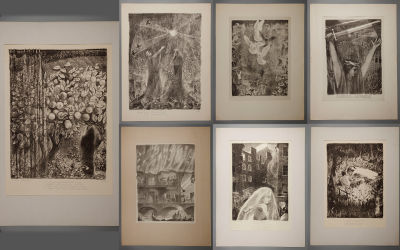 Тамбовцев Виталий Витальевич (1930–1997) - 7 шт. "Ольга Берггольц". Серия литографий. Тамбовцев 