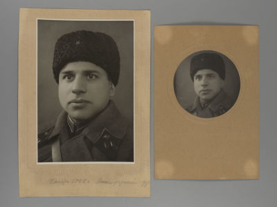 Связист. Две шпалы (майор). Фотопортрет. 2 шт. Ленинградский фронт. 1942 г. Связист. Две шпалы