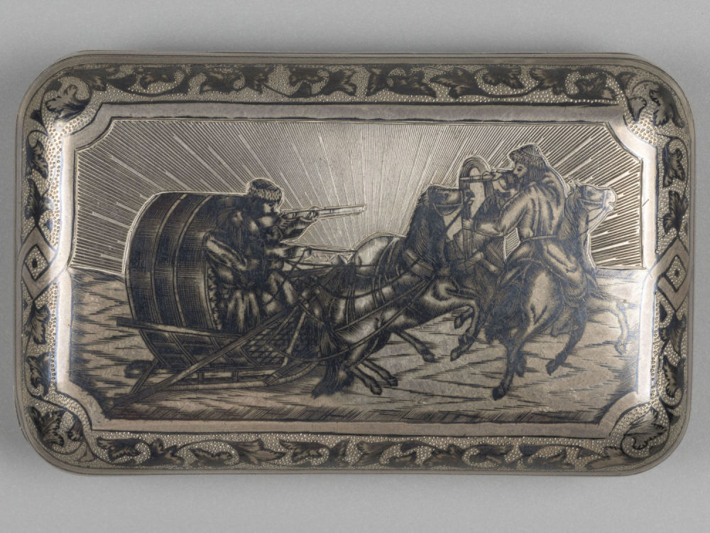 Портсигар с чернением. Серебро 84 пр. Москва. 1874 год. 107 грамм. Портсигар с чернением. 