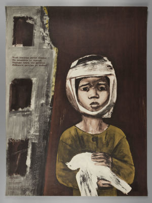 &laquo;Чтоб никогда детей сердца…&raquo;. Советский плакат. 1980. Художник В. Меньшиков. Размер 56,5х42,5 