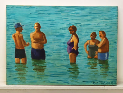 Копейкин Н. Дачные разборки по-сицилийски. 2010. Холст, акрил. Размер 50х70 см. Николай 