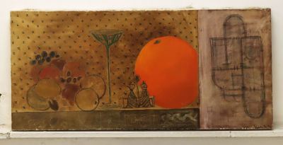 Дмитрий Шорин. Проект загородного дома. 1994. Холст, смешанная техника. Размер 39х85 см. Дмитрий 