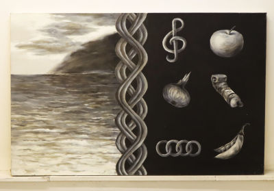 Алексеева М. Шум. 2004. Холст, акрил. Размер 69х110 см. Алексеева Марина родилась в Ленинграде 