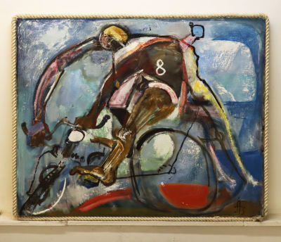 Зайцев А. Импровизация на тему Рубенса. Охота на львов. 1977. Бумага, темпера. Размер 33,5х51 см. 