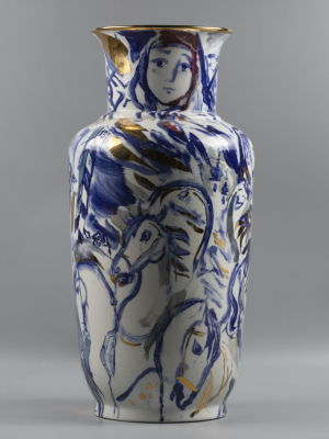 Г.А.В. Траугот. &laquo;К двухсотлетию Н. Гоголя&raquo;. Авторская напольная ваза. Фарфор. ЛФЗ-ГФЗ. 2009. Авт 