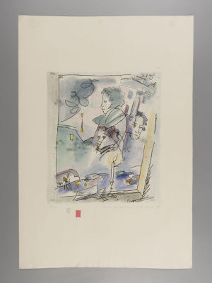 Г.А.В. Траугот. Утро. Офорт раскрашенный акварелью к альбому &laquo;Медный всадник&raquo; А. С. Пушкина.1999. 