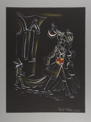 Г.А.В. Траугот. Оригинал иллюстрации к сказке &laquo;Принцесса на горошине&raquo; Г.Х. Андерсена. 1970-е 