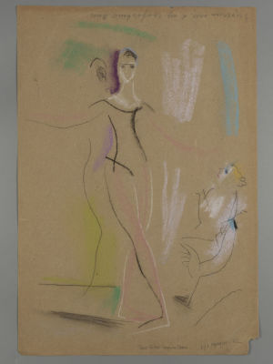 Г.А.В. Траугот. В Мариинском театре. 1962. Бумага, смешенная техника. Размер 42х29 см. Внизу 