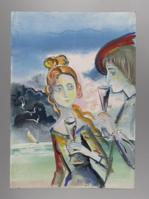 Г.А.В. Траугот. Тристан и Изольда. Бумага, смешанная техника. Размер 42х29,5 см. Края 