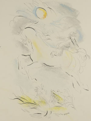 Г.А.В. Траугот. Иллюстрации к &laquo;Коньку-горбунку&raquo;. Бумага, смешенная техника. Внизу подпись. 