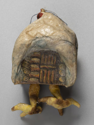 Елочная игрушка. Избушка на курьих ножках. Вата ,картон, папье-маше. Первая пол. ХХ в. Размер10х 