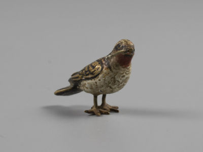 Венская бронза. Птичка с веточкой. Статуэтка. Начало ХХ в. Бронза. Размер 2х1х2 см. 