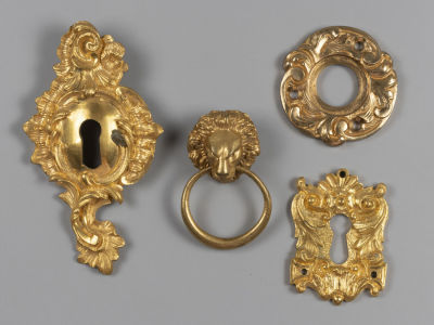 Ручка с кольцом в виде головы льва, накладка для дверной ручки и накладки на замочные скважины 