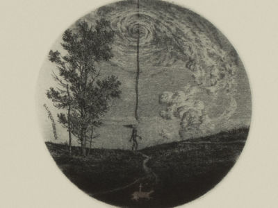 [Филигранная техника] Калинович К. The Stair Case. Офорт. Размер изображения 6,5х6,5 см. Размер 