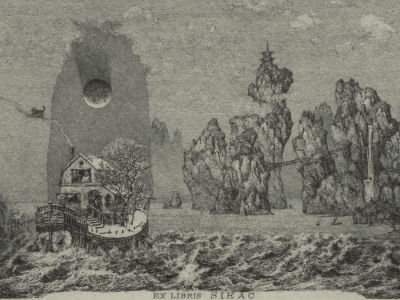 [Филигранная техника] Калинович К. Voyage to the Eastern Cost. Офорт. Размер изображения 8,5х12 см.