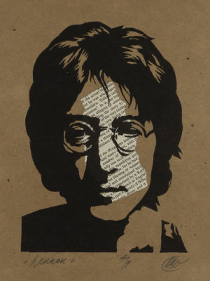 Штапаков Ю. Леннон. Смешенная техника. Размер изображения 21х15 см. Размер листа 29,5х21 см. 