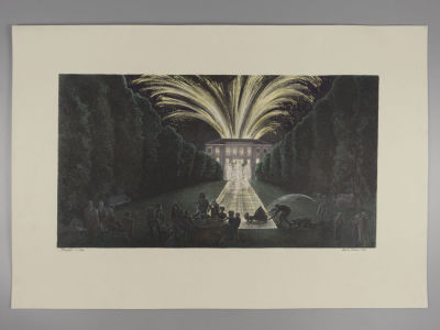 Квитко Ж. Фейерверк. 2019. Цветная литография. Размер изображения 43х54 см. Размер листа 48х70 