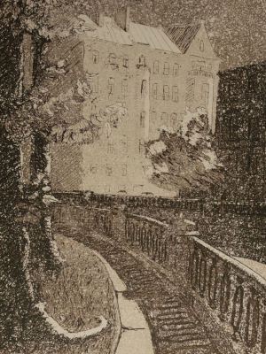 Сердюкова Н. Полнолуние. 2008. Офорт. Размер изображения 20х15 см. Размер листа 32,5х24,5 см. 