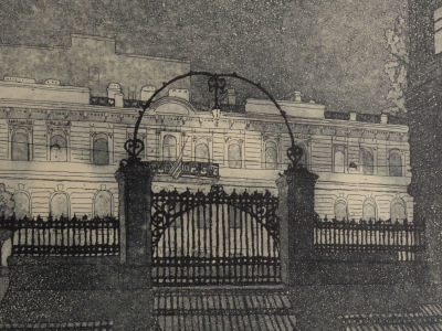 Сердюкова Н. Гродненский переулок. 2016. Офорт. Размер изображения 12х16 см. Размер листа 21 