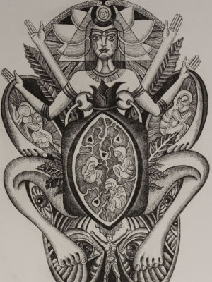 Колышкина М. Tarot Cards. 2020. Офорт. Размер изображения 20х15 см. Размер листа 39х26 см. 