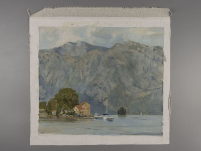 Васильева О. Гавань. 2017. Холст, темпера. Без подрамника. Размер изображения 34,5х40,5 см. Хоро 