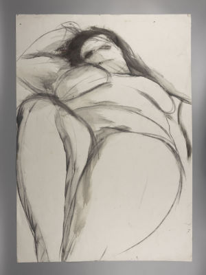 Хабарова Н. Баба. 2019. Бумага, акрил. Размер листа 86х61 см. Края потрёпаны, заломы. 
Хабарова 