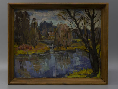 Афоничев В. А. Павловский парк. 1996. Холст, масло. Размер по раме 30х36,5 см. Есть неровности 