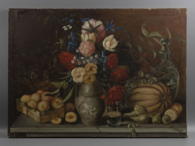 Жирных А. Копия с полотна 1839 года "Цветы и плоды" И. Ф. Хруцкого. Холст, масло. Размеры 50 