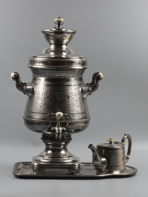 Набор: Самовар, чайник и поднос. &laquo;Fraget&raquo; Варшава, Царство Польское в составе Российской 