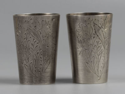 Стопки (2 шт.) Серебро 875 пр., Свердловское ювелирное товарищество. 1940–1950-е гг. Клейма. 