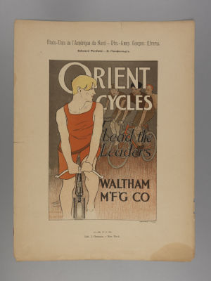 Литография с работы Э. Пенфильда (E. Penfield) "Orient cycles" 1895-1896. Размер листа 34,5х25 