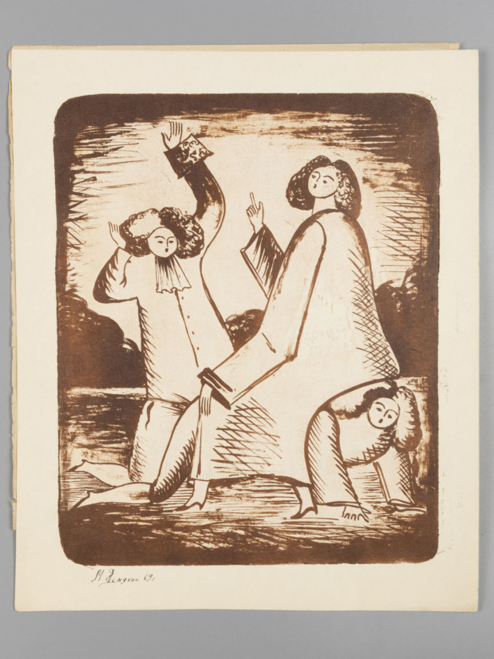 Шемякин М. Sapho. Литография. 1969. Размер 25х20,3 см. Размер листа 30х24,5см. Незначительные 