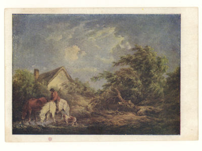 Блокада. Худ. Джордж Морлэнд. Пейзаж с фигурами. Гдалин 840. 4477 "Искусство" №2854. Ленинград 