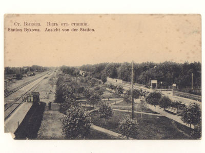 Ст. Быкова. Вид от станции. Открытка. Начало ХХ в. 4519 Размеры 8,9х14,0 см. Имеются дефект 