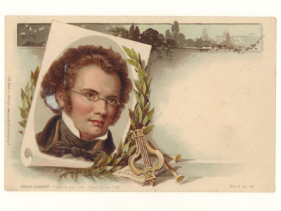 Ф. Шуберт. Живописный портрет. Цветная открытка. Начало ХХ в. 4531 Lith. Druck u. Verlag Wezel 