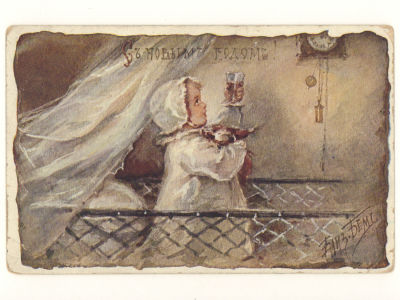 Худ. Е. Бём. ХVIII. С Новым Годом! Цветная открытка. Начало ХХ в. 4579 Издание "Ришар", С. 