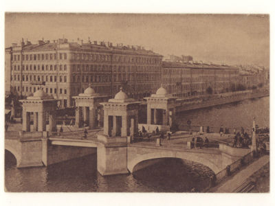 Ленинград. Река Фонтанка. Чернышев мост (на английском языке). Довоенная открытка. 4627 All 