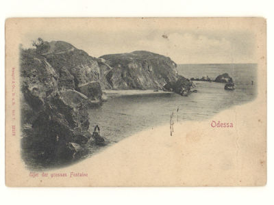 Одесса. Берег большого Фонтана. Тисненая открытка. Начало ХХ в. 4641 Stengel &amp; Co., D.u.B. 